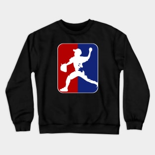 Blue red baseball silhouette Crewneck Sweatshirt